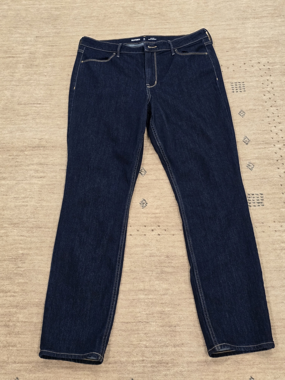 Old Navy Dark Blue Straight Leg Women's Jeans